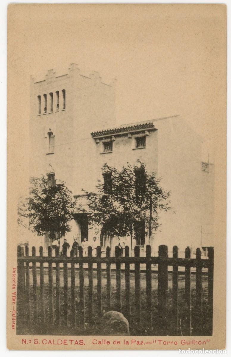 Postcards: a09564 caldetes calle de la paz torre guilhon vilar n&ordm;5 sc reverso sin dividir