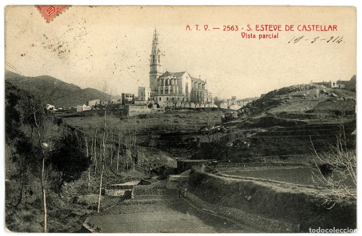 Postais: a09587 2563 castellar del valles vista parcial atv n&ordm;2563 circulada 1914