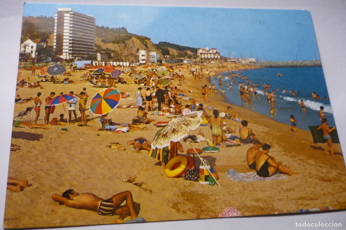 Postales: postal arenys de mar playa circulada