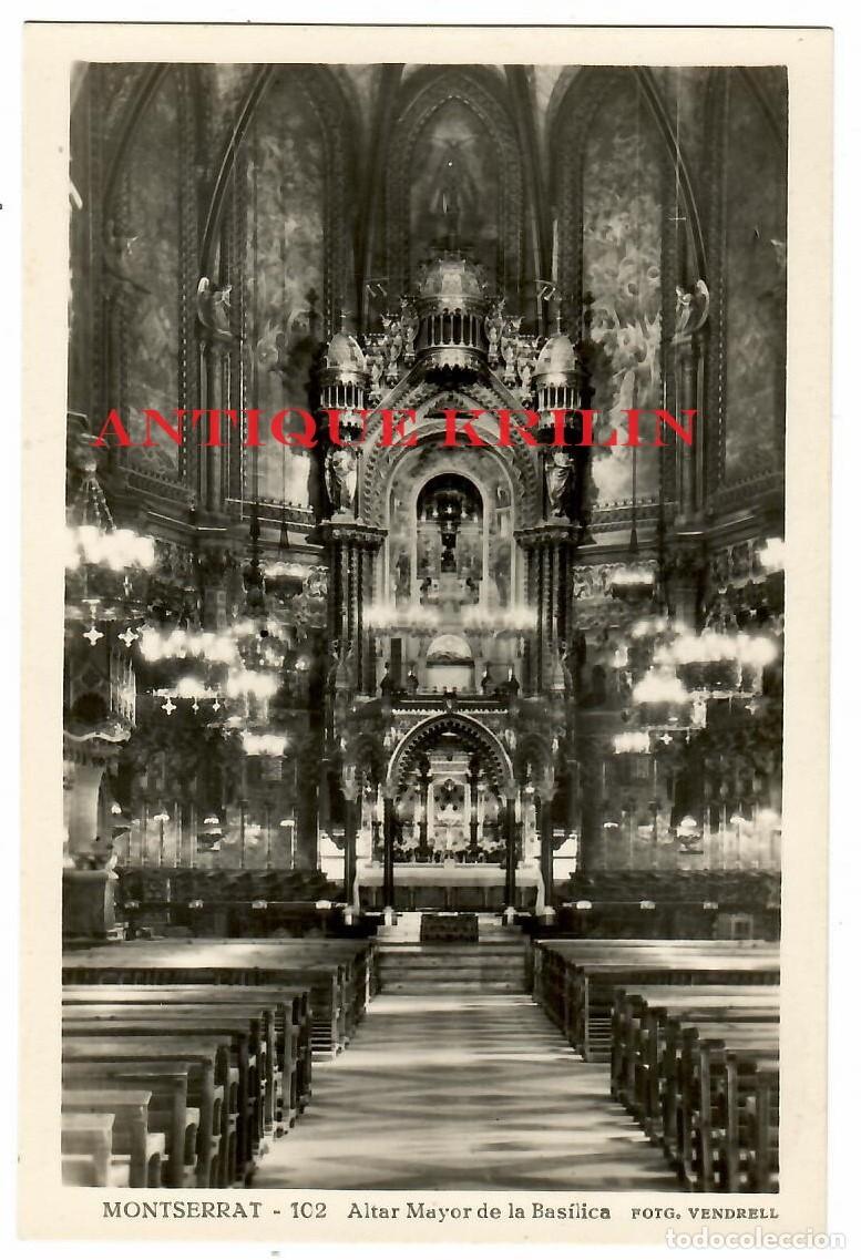Postales: MONTSERRAT N&ordm; 102 ALTAR MAYOR BASILICA / EDI. FOTO VENDRELL / SIN CIRCULAR