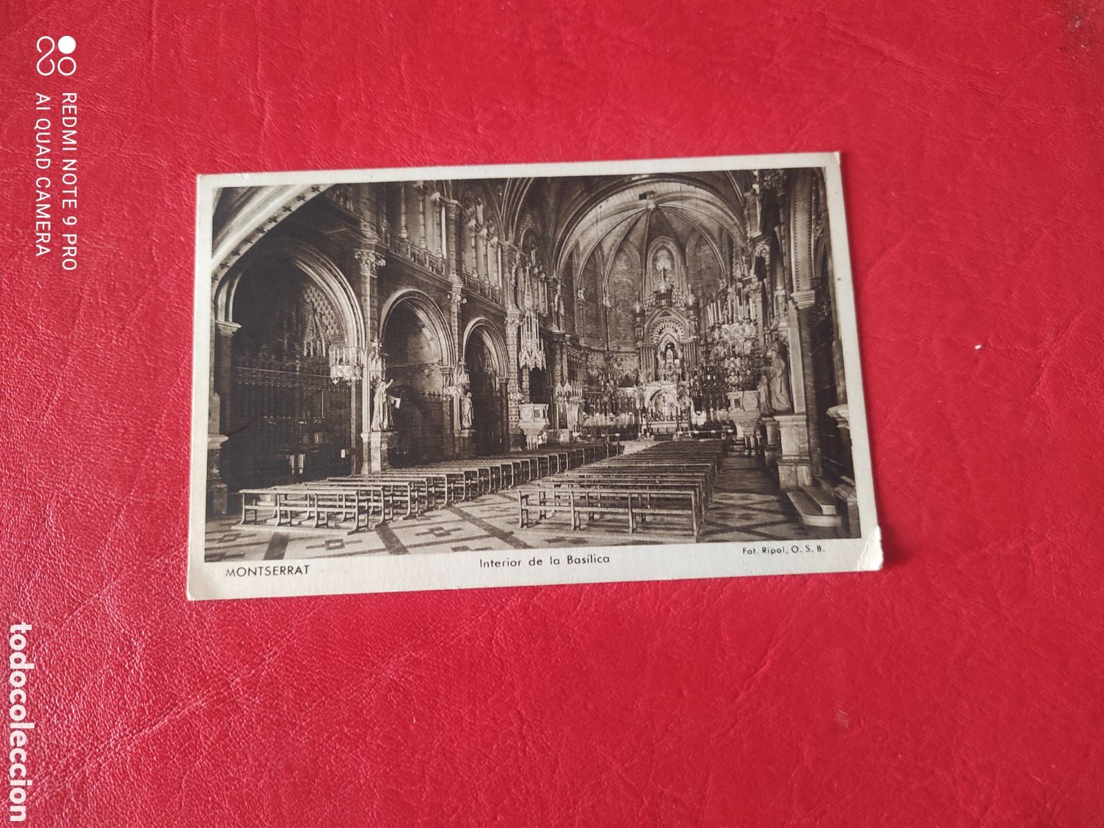 Postales: Antigua postal del monasterio de Montserrat interior de la bas&iacute;lica, sin circular