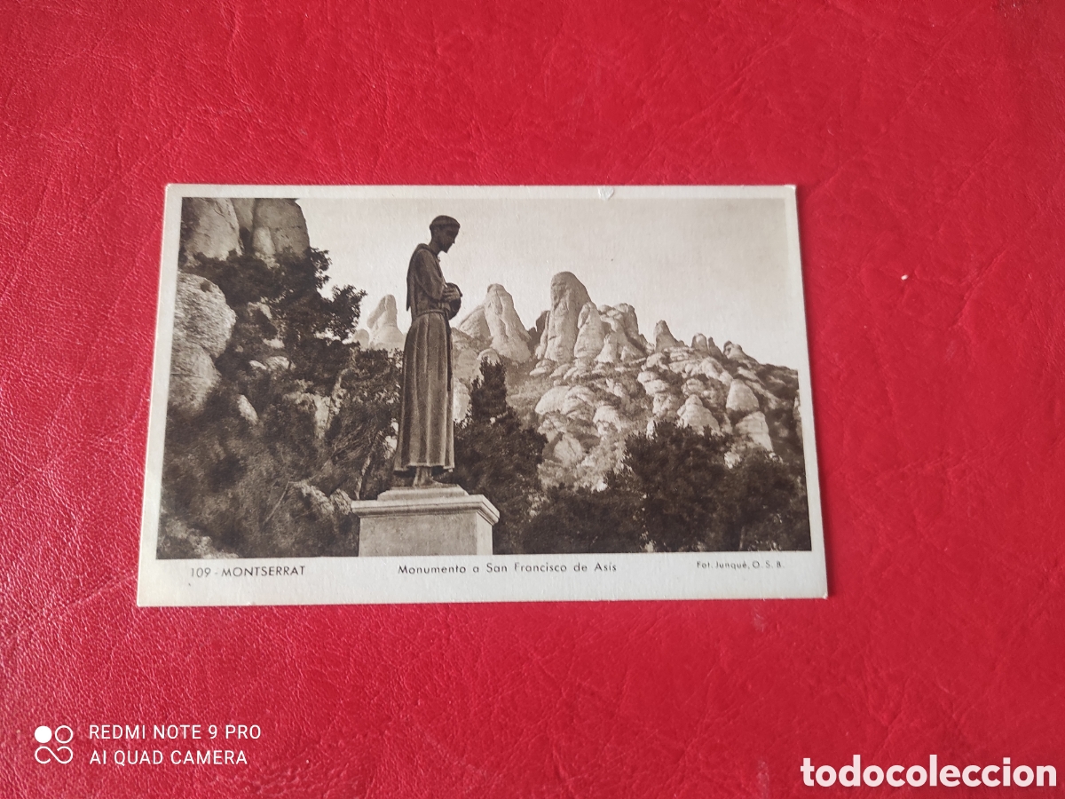 Postales: Antigua postal del monasterio de Montserrat monumento a San Francisco de ASIS, sin circular
