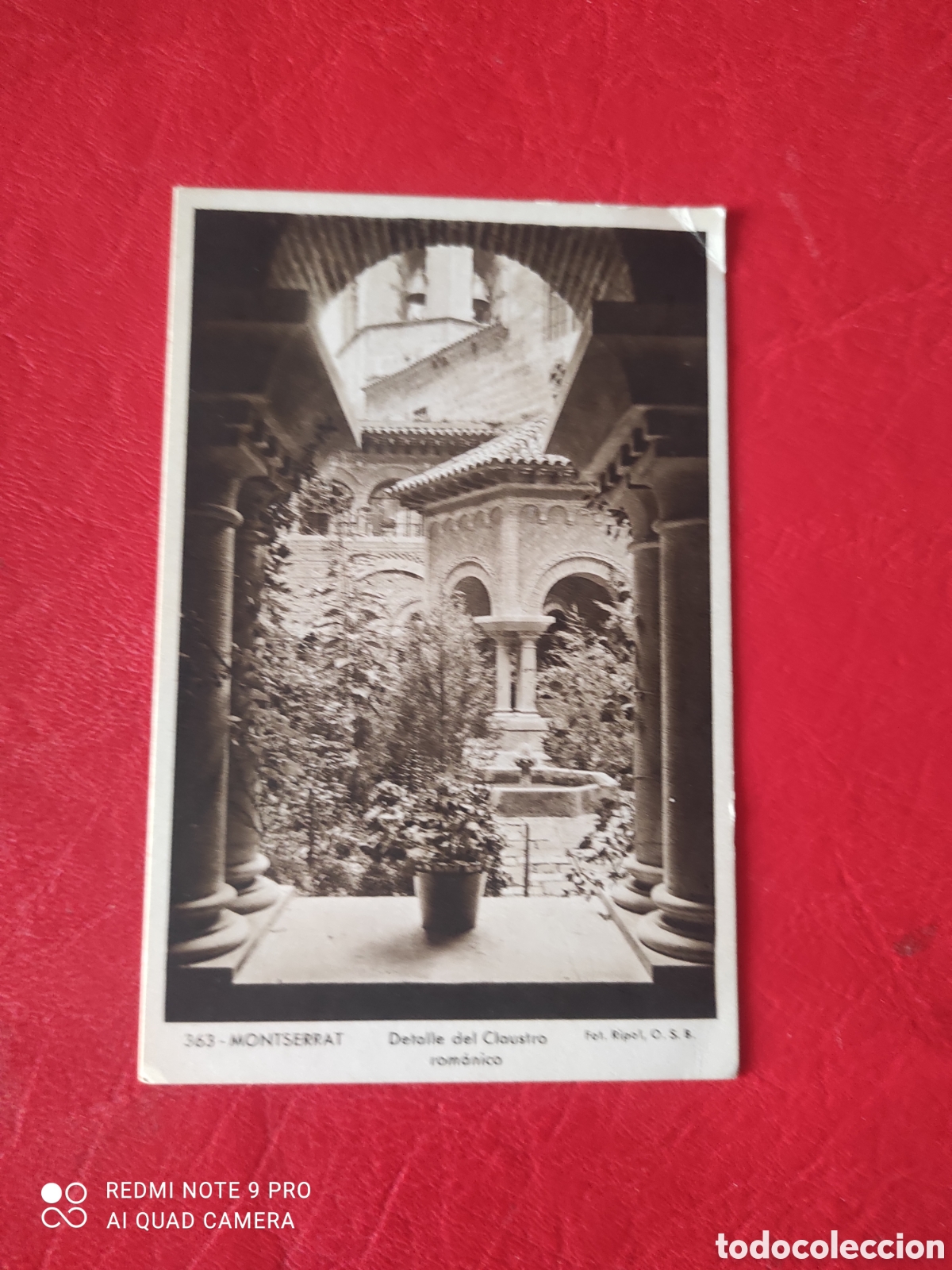 Postales: Antigua postal del monasterio de Montserrat, detalle del claustro rom&aacute;nico, sin circular
