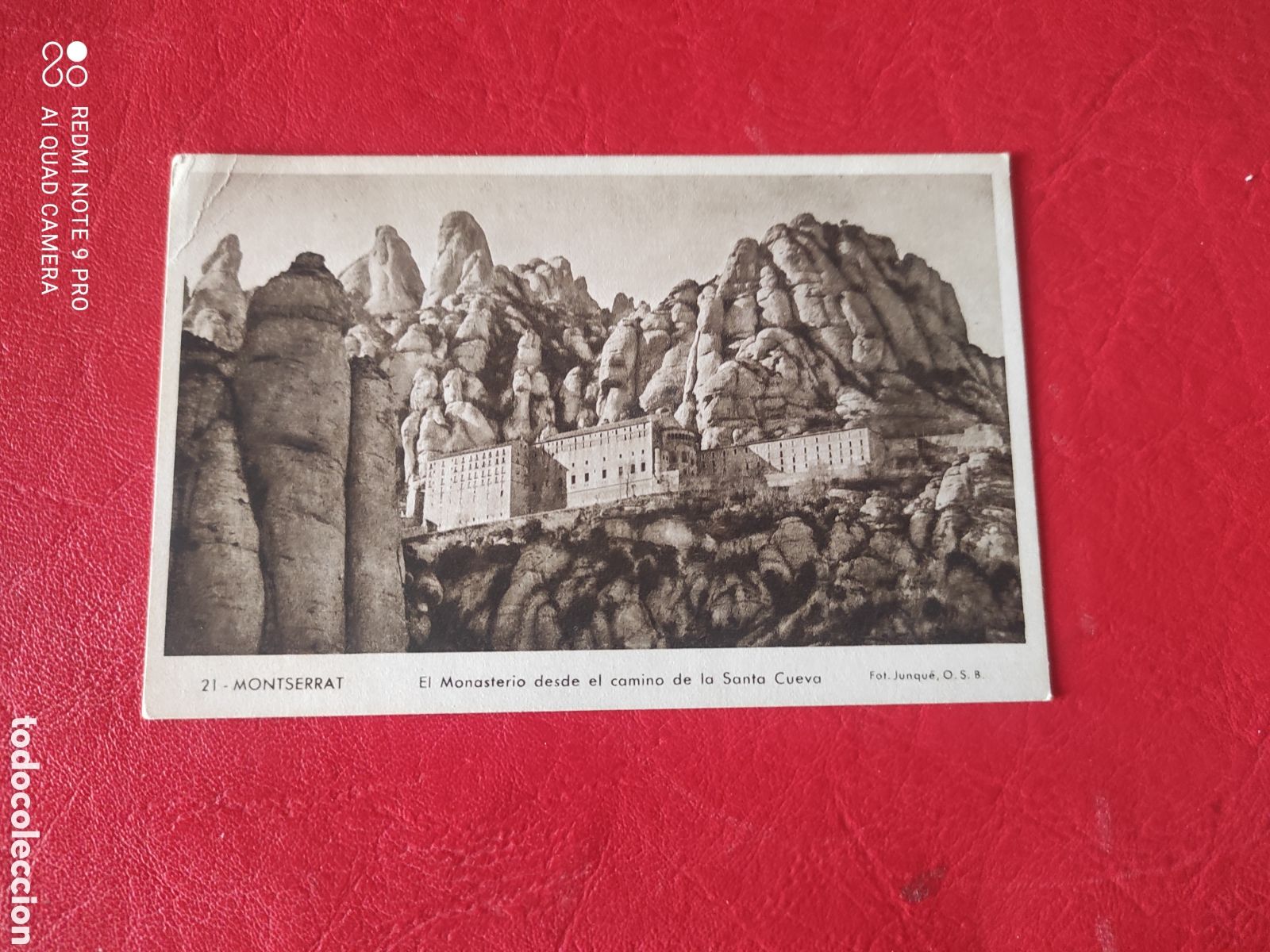 Postales: Antigua postal del monasterio de Montserrat, el monasterio desde el camino de la Santa cueva