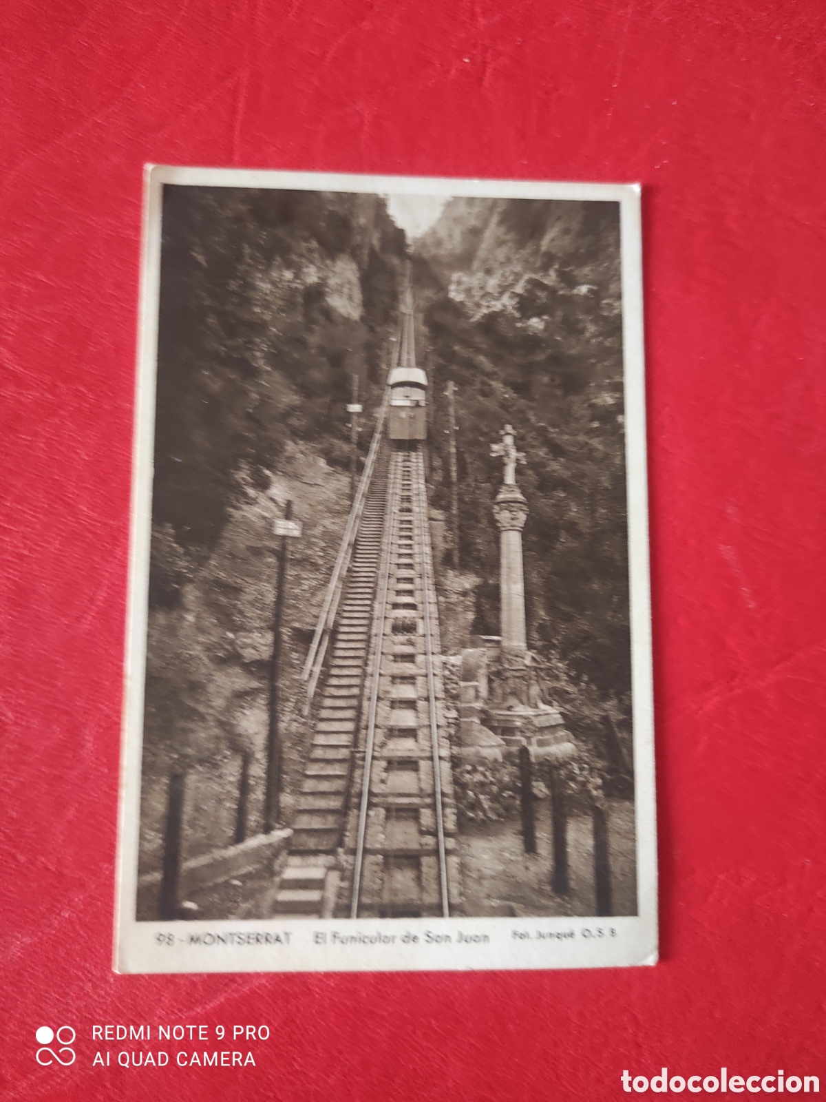Postales: Antigua postal monasterio de Montserrat, el funicular de San Juan, sin circular