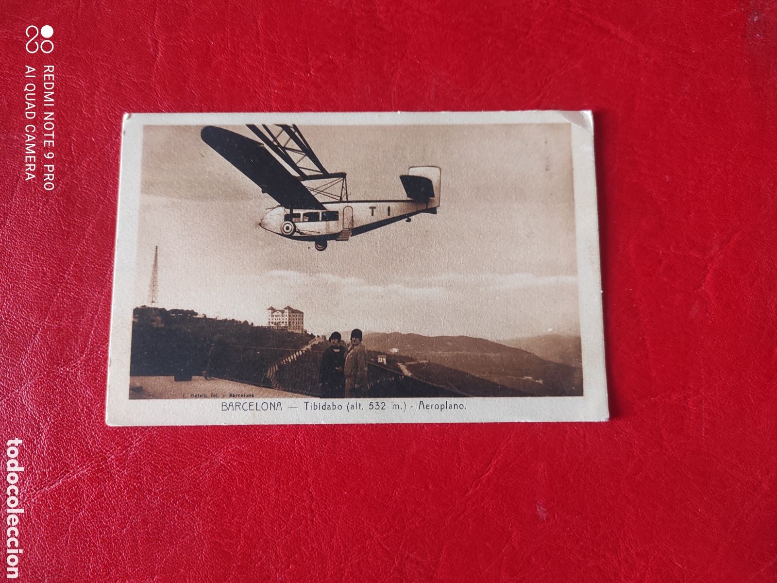 Postales: Antigua postal de Barcelona-Tibidabo-aeroplano