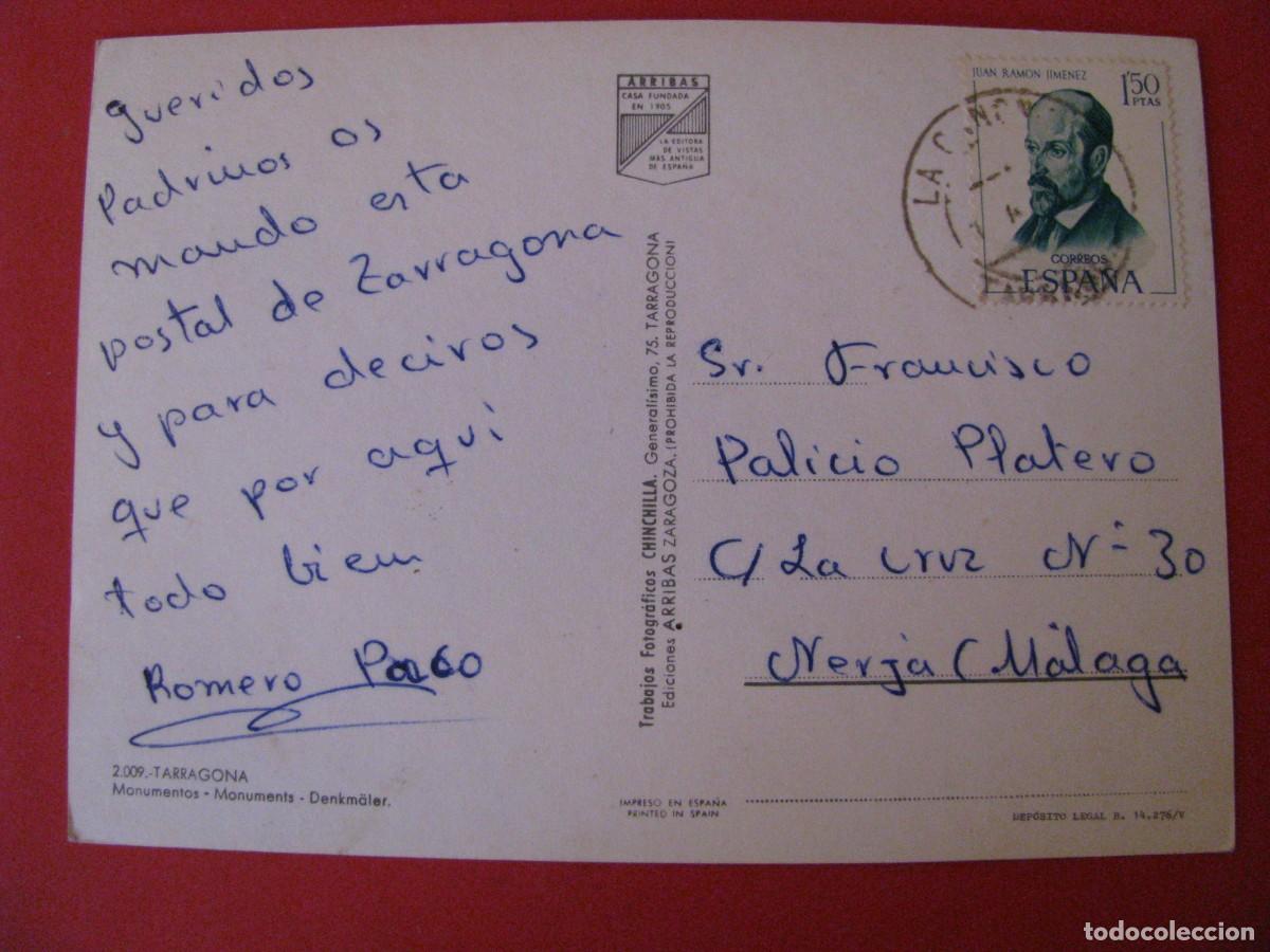 Postales: POSTAL DE TARRAGONA. MONUMENTOS. CIRCULADA. - Foto 2