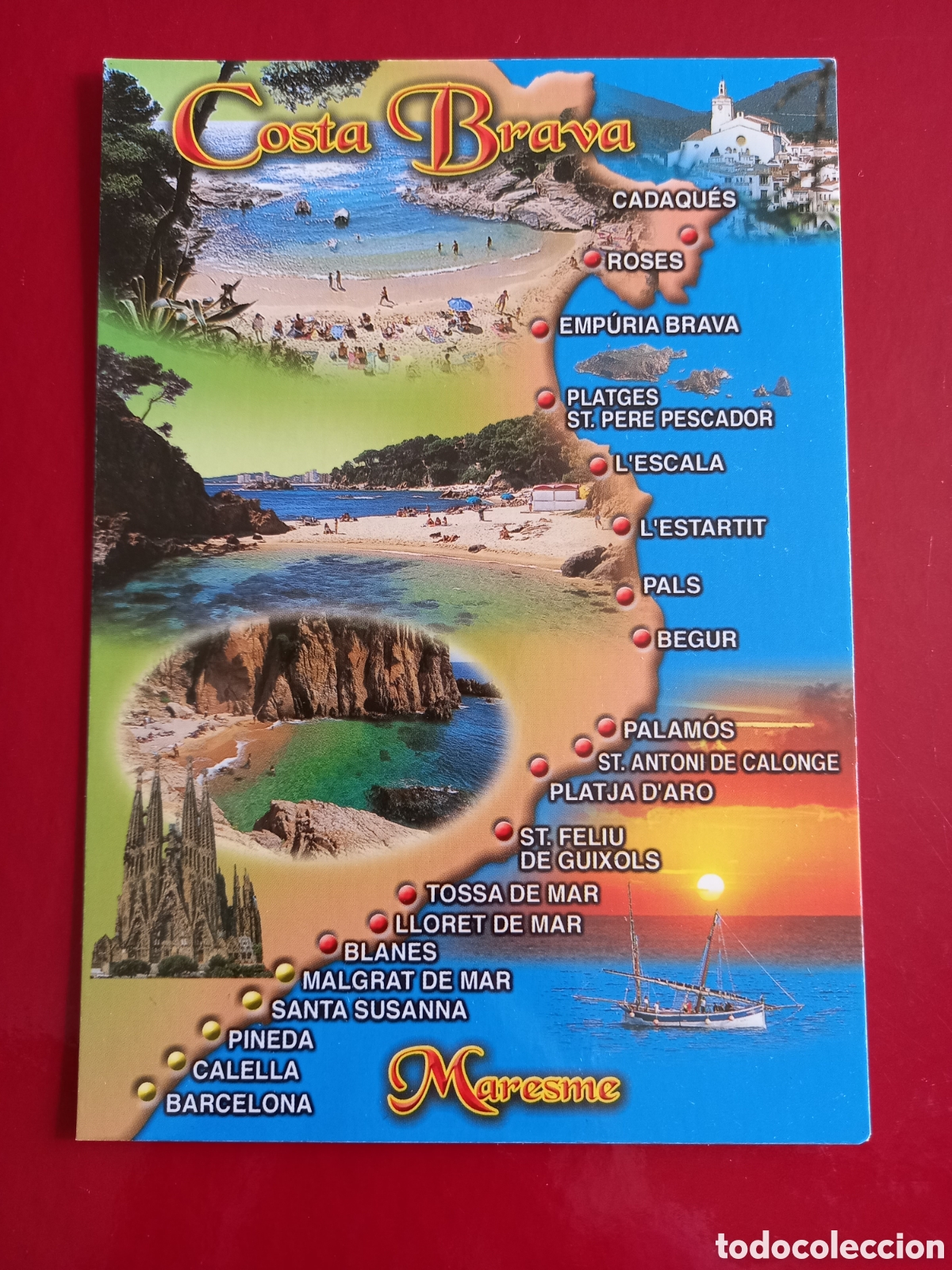 Postales: POSTAL SIN CIRCULAR GRANDE - MAPA COSTA BRAVA