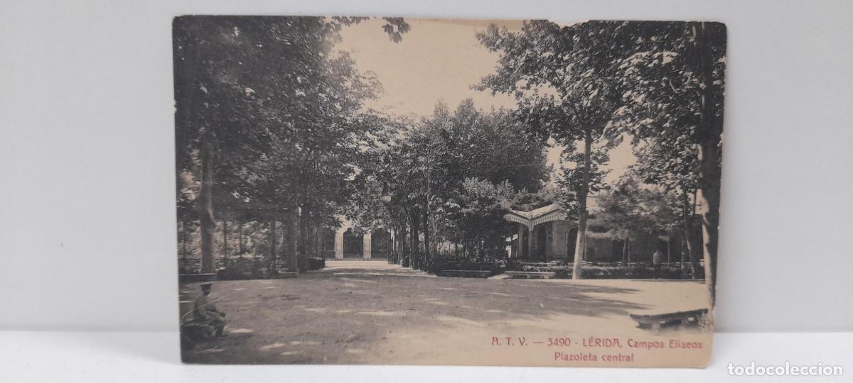 Postales: POSTAL ANTIGUA . LERIDA . CAMPOS ELISEOS - PLAZOLETA CENTRAL . SIN CIRCULAR