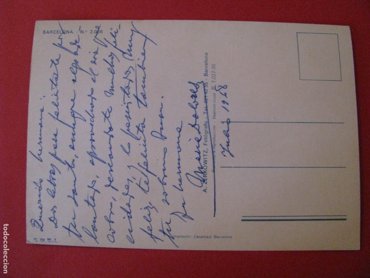 Postales: POSTAL DE BARCELONA. A. ZERKOWITZ. 2.066. ESCRITA. - Foto 2