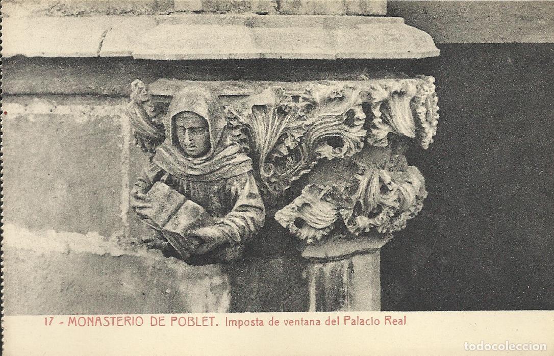 Postkarten: Postal. Monasterio de Poblet. 17. Imposta de ventana del Palacio Real. Thomas. 9x14 cm.