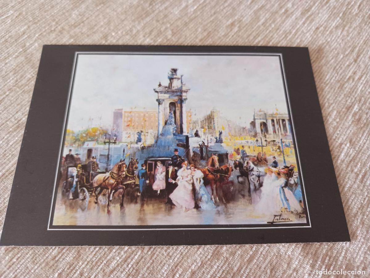 Postales: BARCELONA, BELLE EPOQUE, plaza de espa&ntilde;a, reproduccion de oleo, palmero