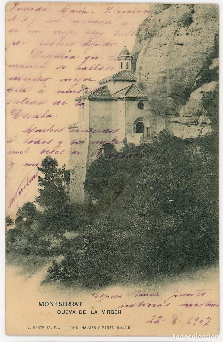 Postkarten: a09640 montserrat cueva de la virgen hauser y menet n&ordm;1043 circ 1902 sin sello reverso sin dividir