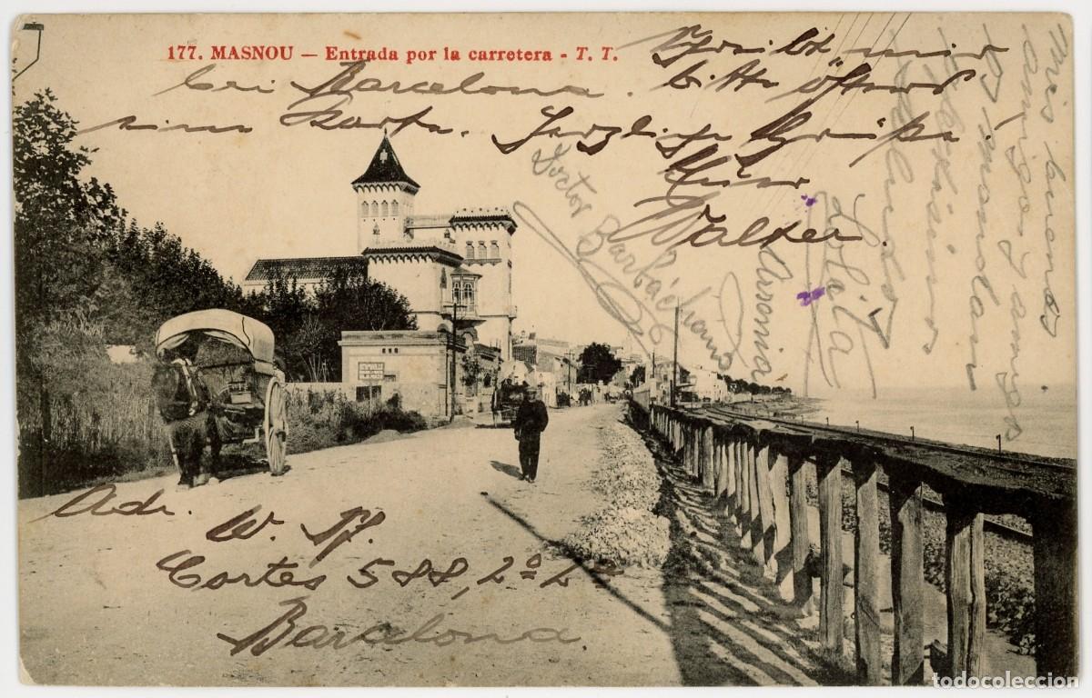 Postales: a09661 masnou entrada por la carretera tt n&ordm;177 circulada