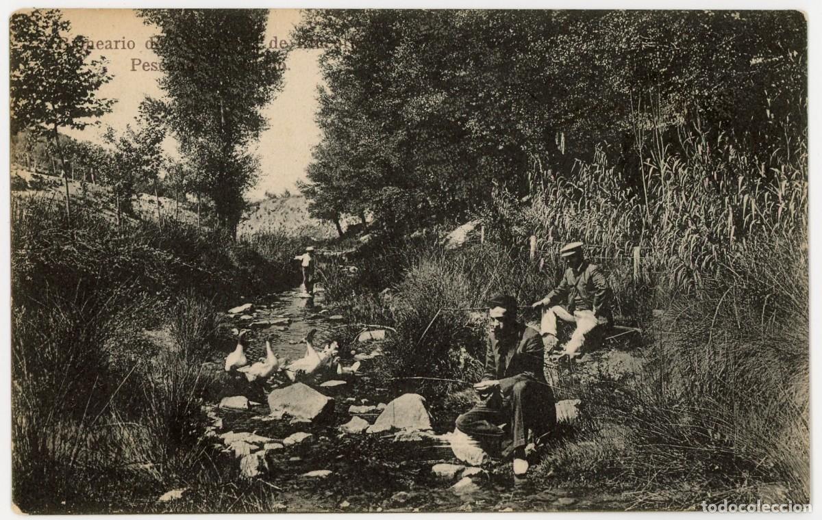 Postcards: a09731 balneari de vallfogona de riucorp pesca en el rio sc