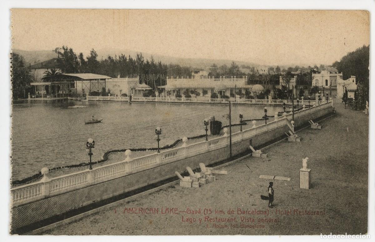 Postcards: a09760 Gava american lake lago y restaurant vista general roisin n&ordm;1 sc