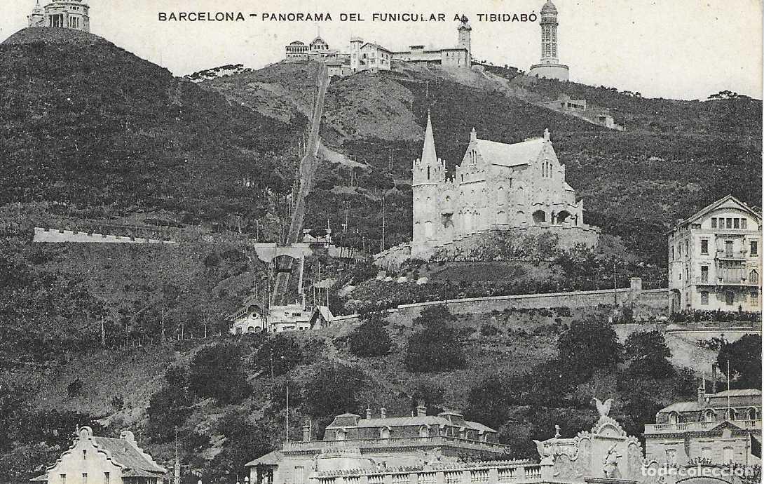 Postales: BARCELONA - PANORAMA DEL FUNICULAR AL TIBIDABO - SIN CIRCULAR - Foto 1