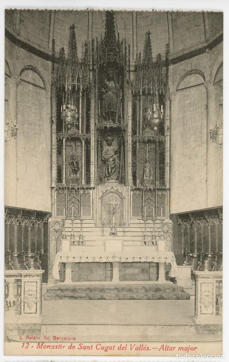 Postcards: a09825 Sant cugat del valles monestir altar major roisin n&ordm;12 sc
