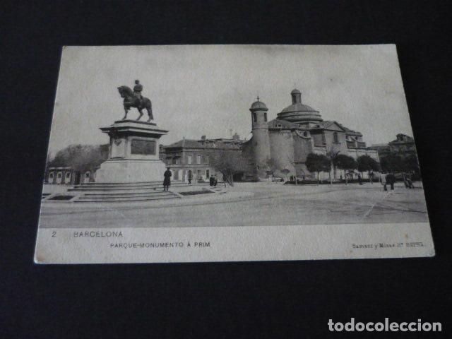 Postales: BARCELONA PARQUE MONUMENTO A PRIM - Foto 1