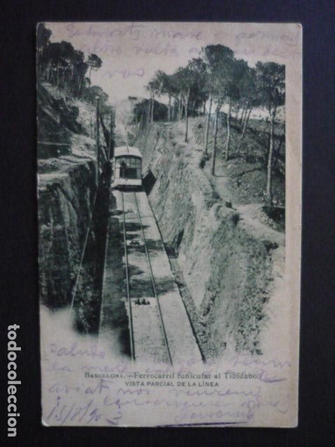 Postales: BARCELONA FERROCARRIL FUNICULAR AL TIBIDABO - Foto 1