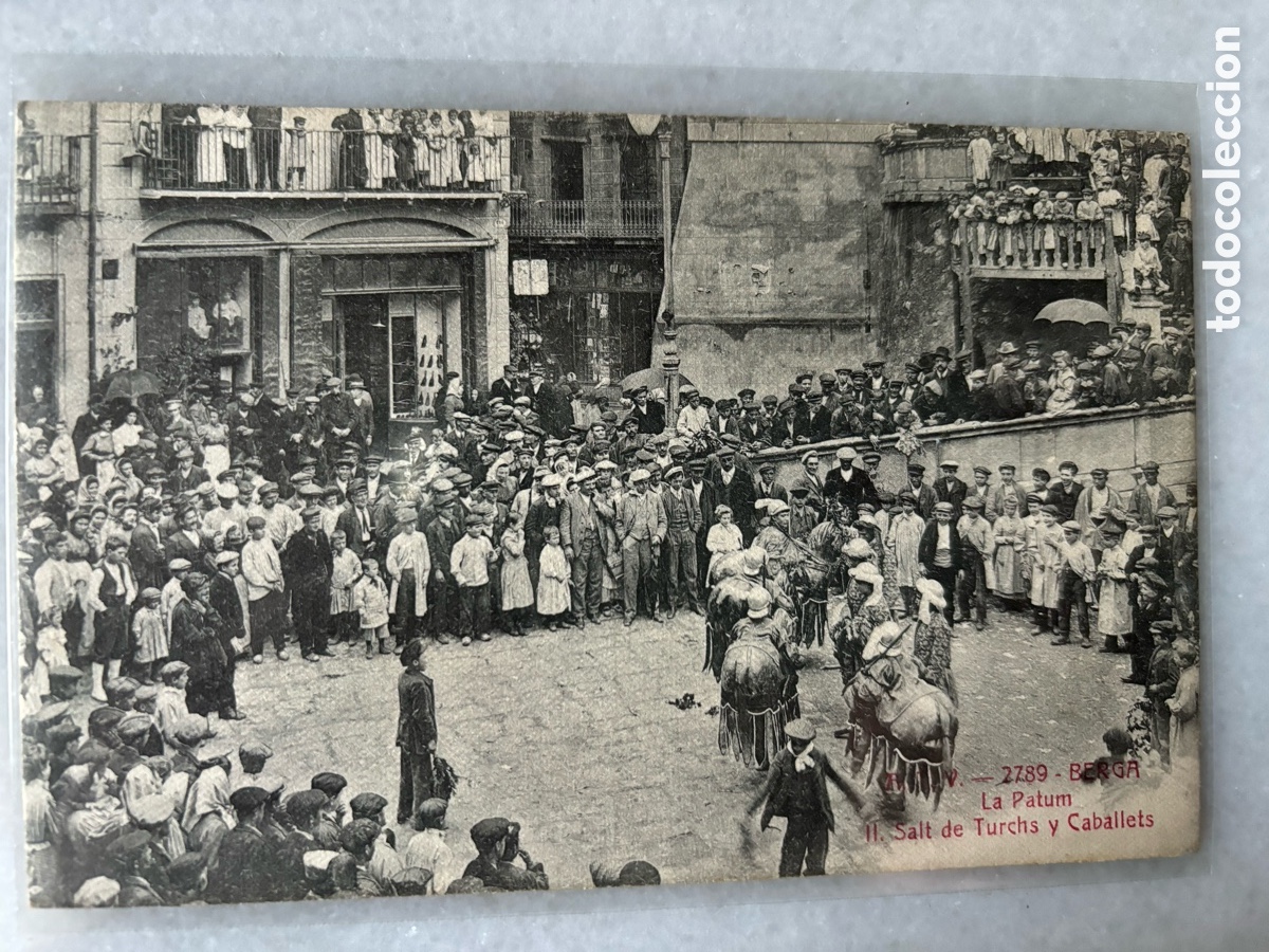 Postales: Tarjeta Postal de Berga- la Patum. Salt de Turchs y caballets