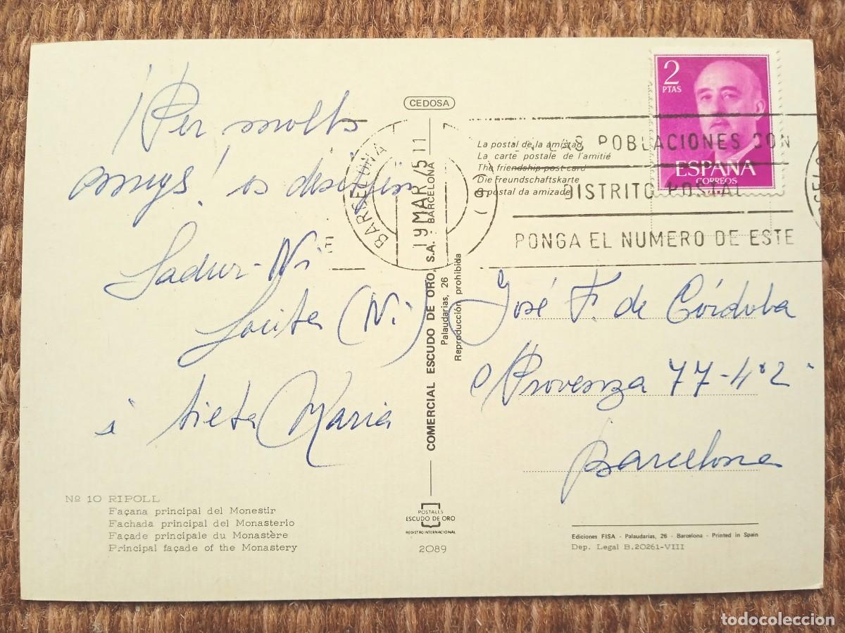 Postales: RIPOLL - GERONA - ESCUDO DE ORO - Foto 2