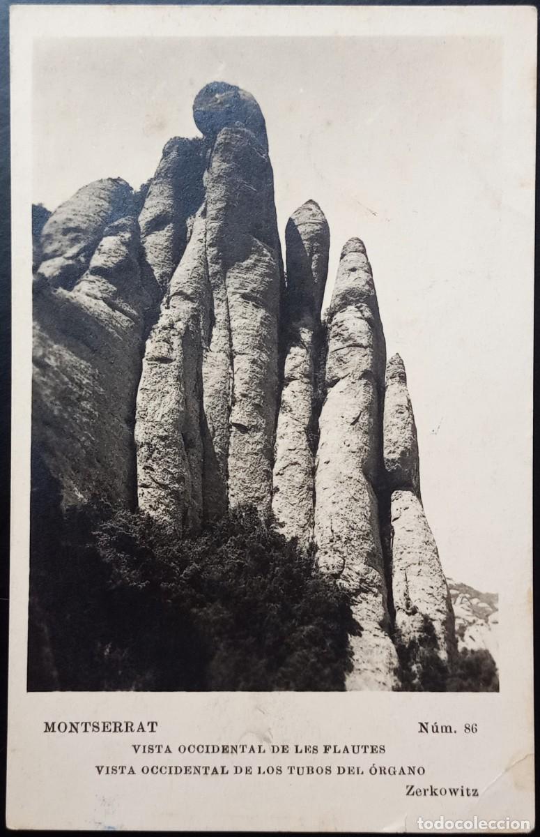 Postales: Montserrat. Vista occidental de les Flautes. Circulada en 1932.