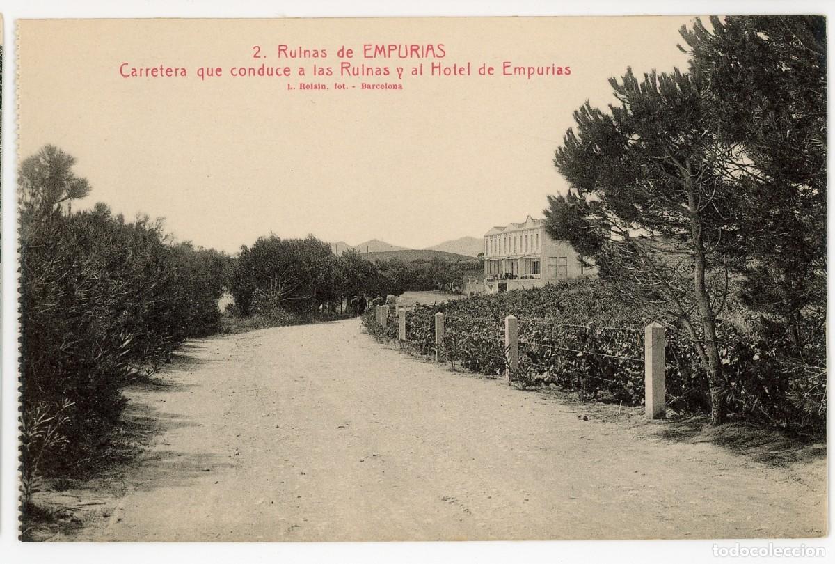 Cartoline: a09861 Empuries carretera que conduce a las ruinas y al hotel ampurias roisin n&ordm;2 sc