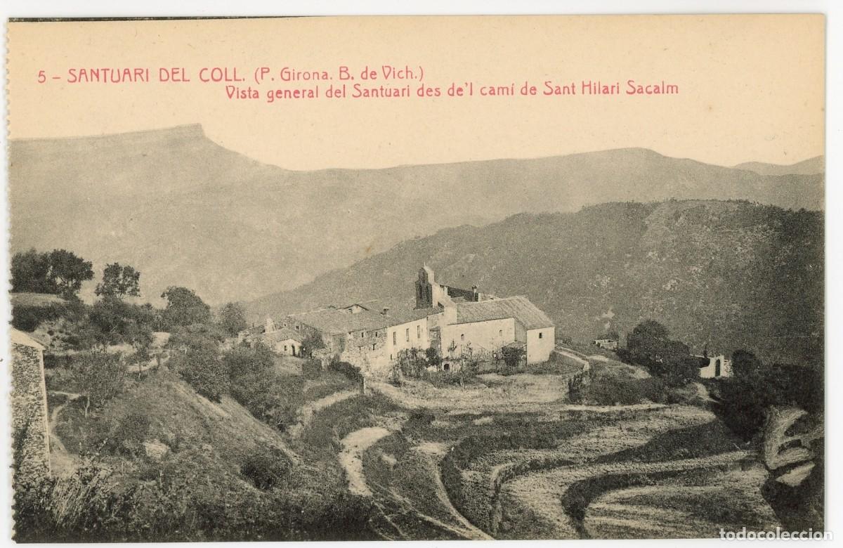 Postais: a09898 santuari del coll vista general del santuari des de'l cami de sant hilari sacalm thomas n&ordm; sc