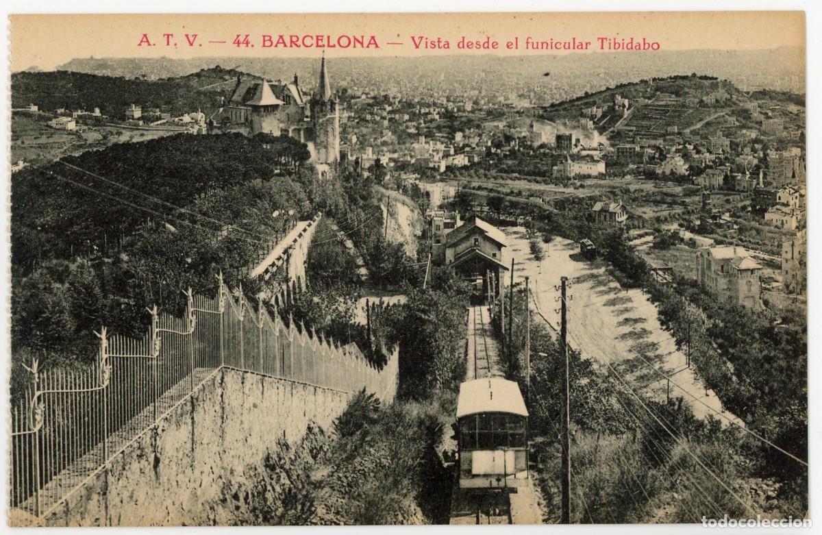 Cartoline: a09925 barcelona vista desde le funicular del tibidabo atv n&ordm;44 sc