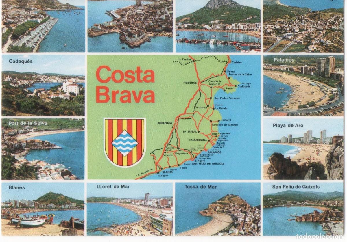 Postales: Girona- Costa Brava-Escrita-