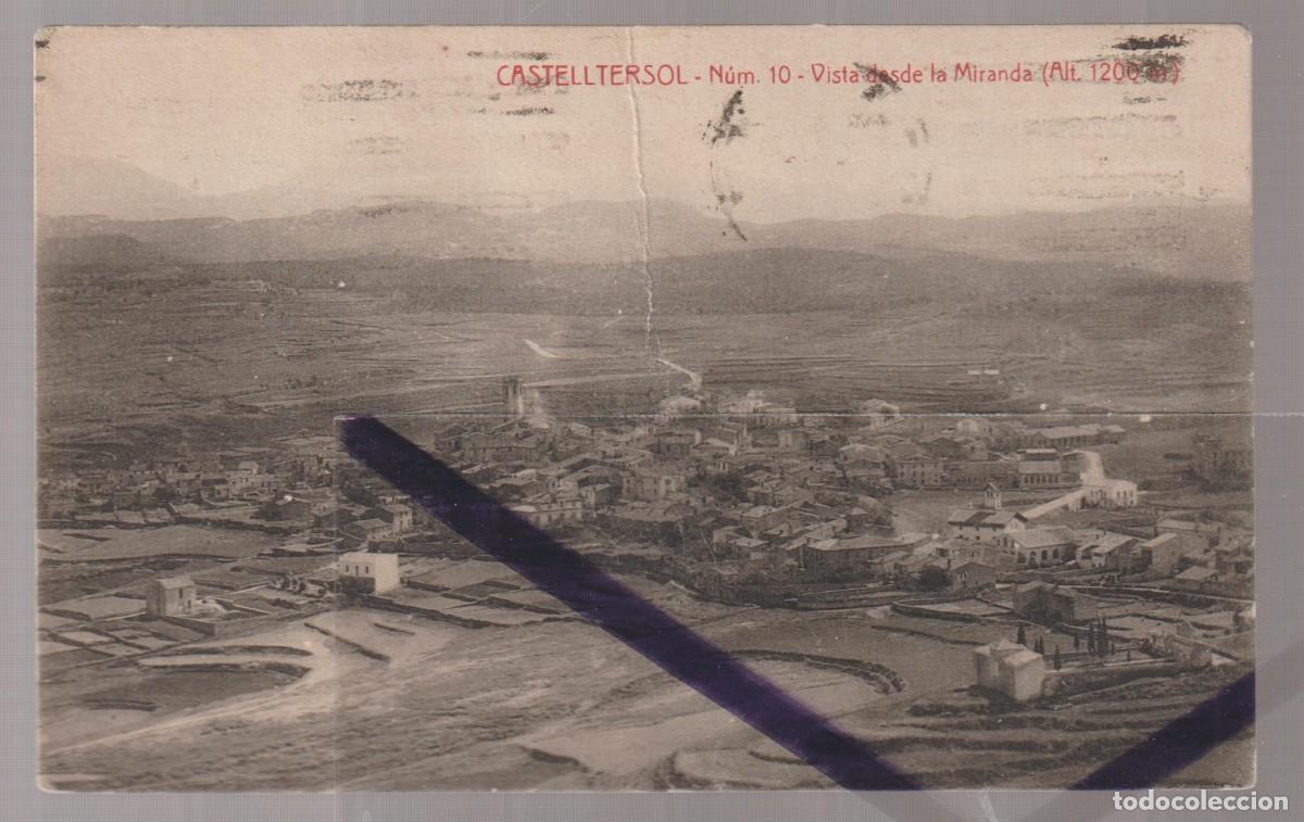 Postales: 1947 B/N CIRCULADA - CASTELLTERSOL N&ordm;10 VISTA DESDE LA MIRANDA - ED. CALV&Oacute;, FRUIT&Oacute;S - R1129