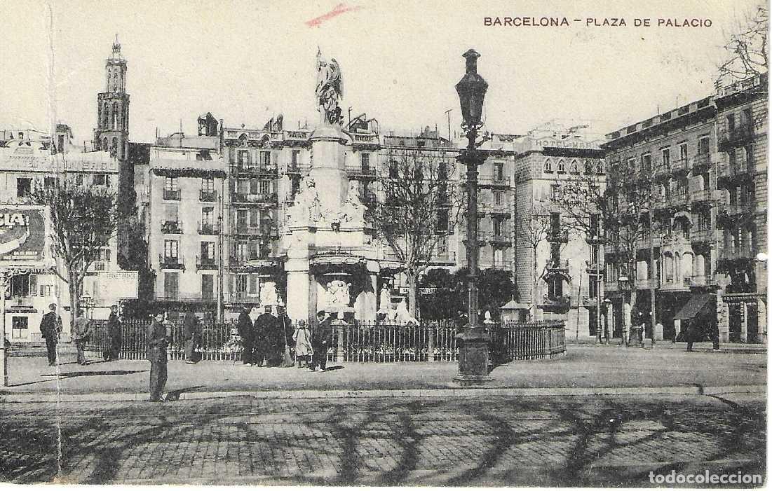 Postales: BARCELONA - PLAZA DE PALACIO - ESCRITA - Foto 1