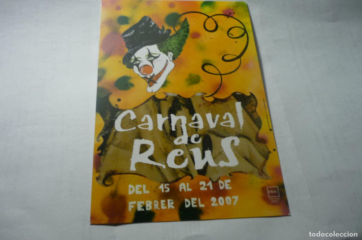 Postales: tarjeta postal carnaval de reus 2007 dorso programa actos cm - Foto 1
