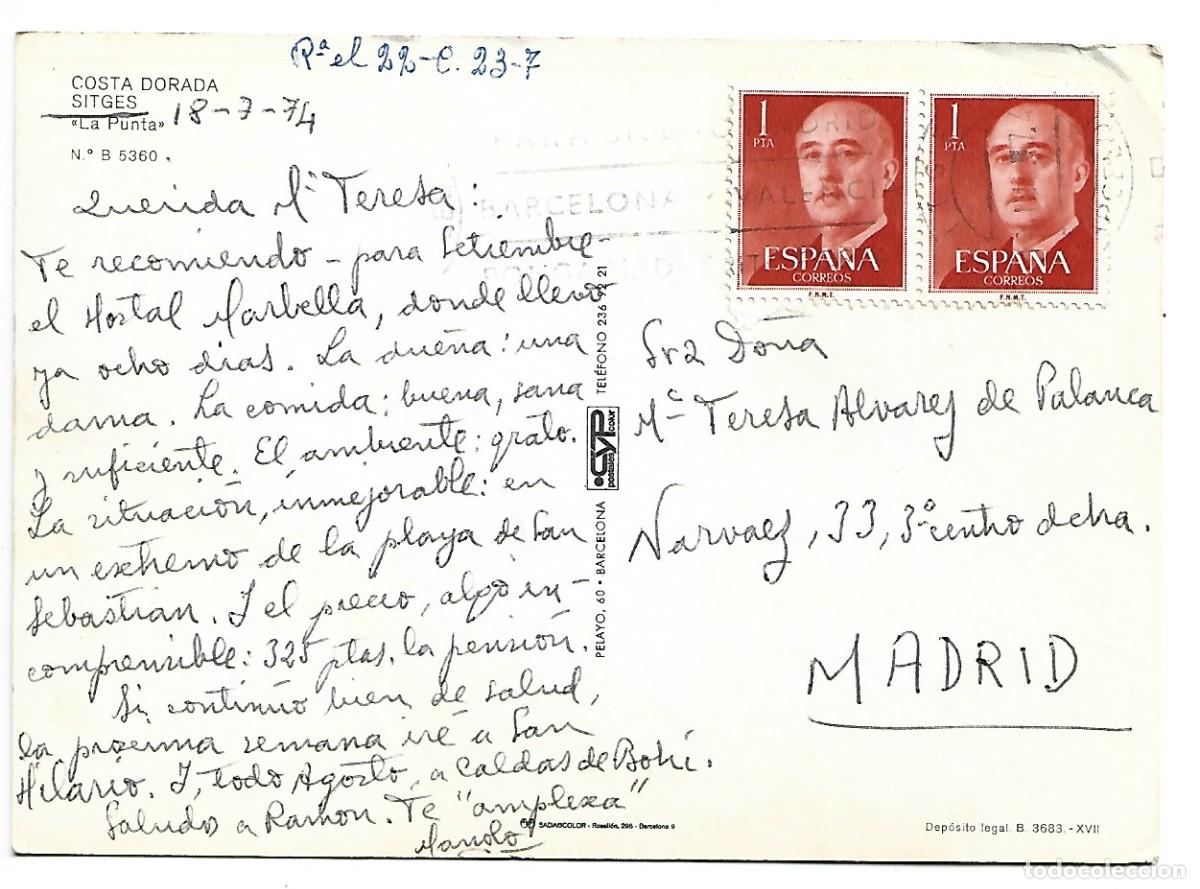 Postales: &rdquo; LA PUNTA &rdquo; SITGES - BARCELONA - Foto 2