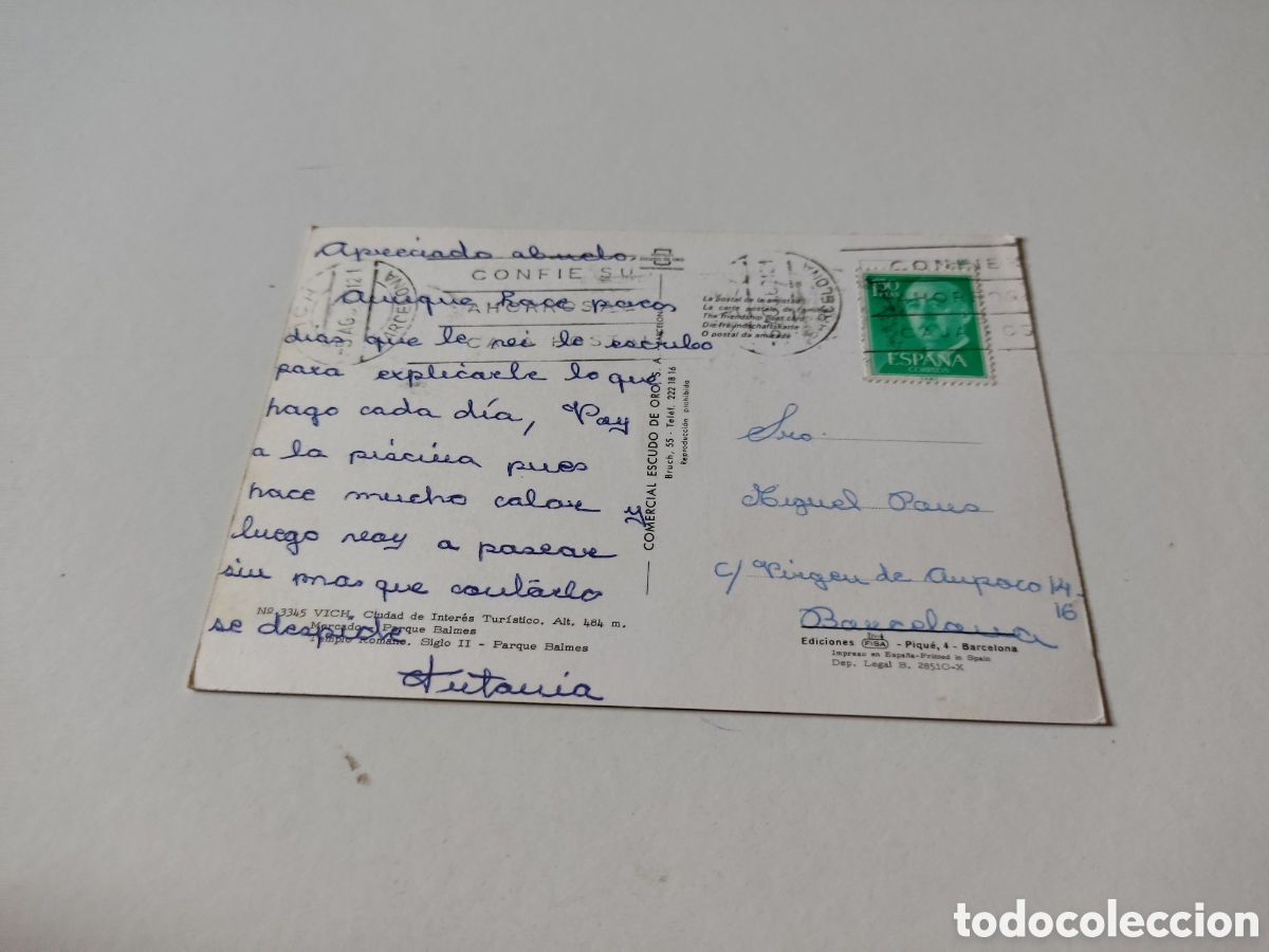 Postales: Postal recuerdo de Vich - Foto 2
