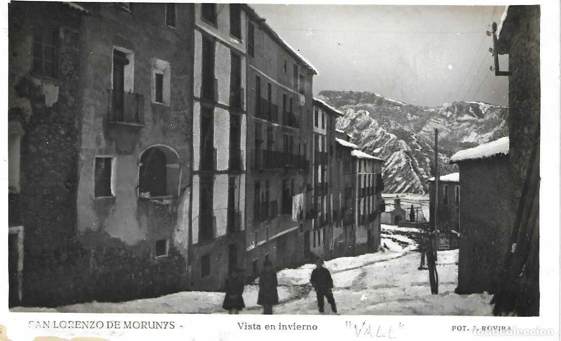 Postais: SAN LORENZO DE MORUNYS - VISTA EN INVIERNO - FOT. J. ROVIRA - CIRCULADA 1943