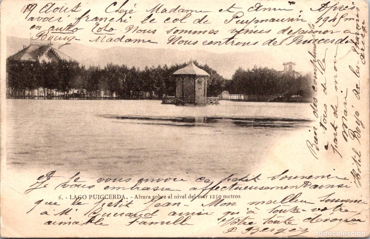 Cartoline: Lago Puigcerd&agrave; - Altura sobre al nivel del Mar 1250 metros - Reverso sin dividir - 138x89mm