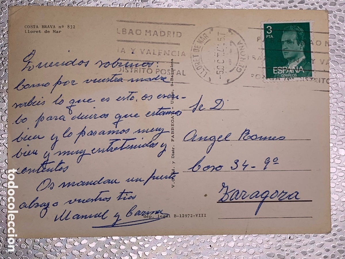 Postales: Postal - Costa Brava - LLORET DE MAR N&ordm;832 - Foto 2
