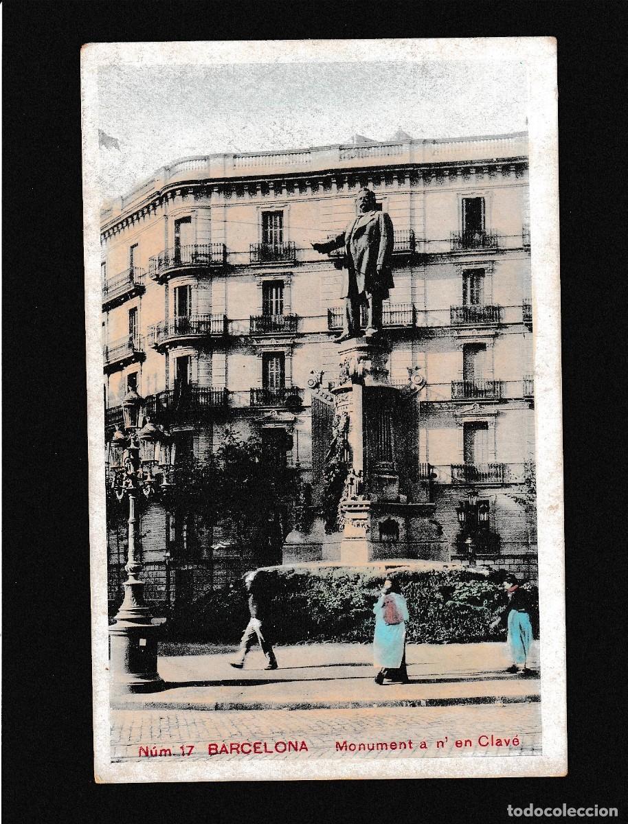 Postales: Postal Barcelona. Monument a en Clav&eacute;. - Foto 1