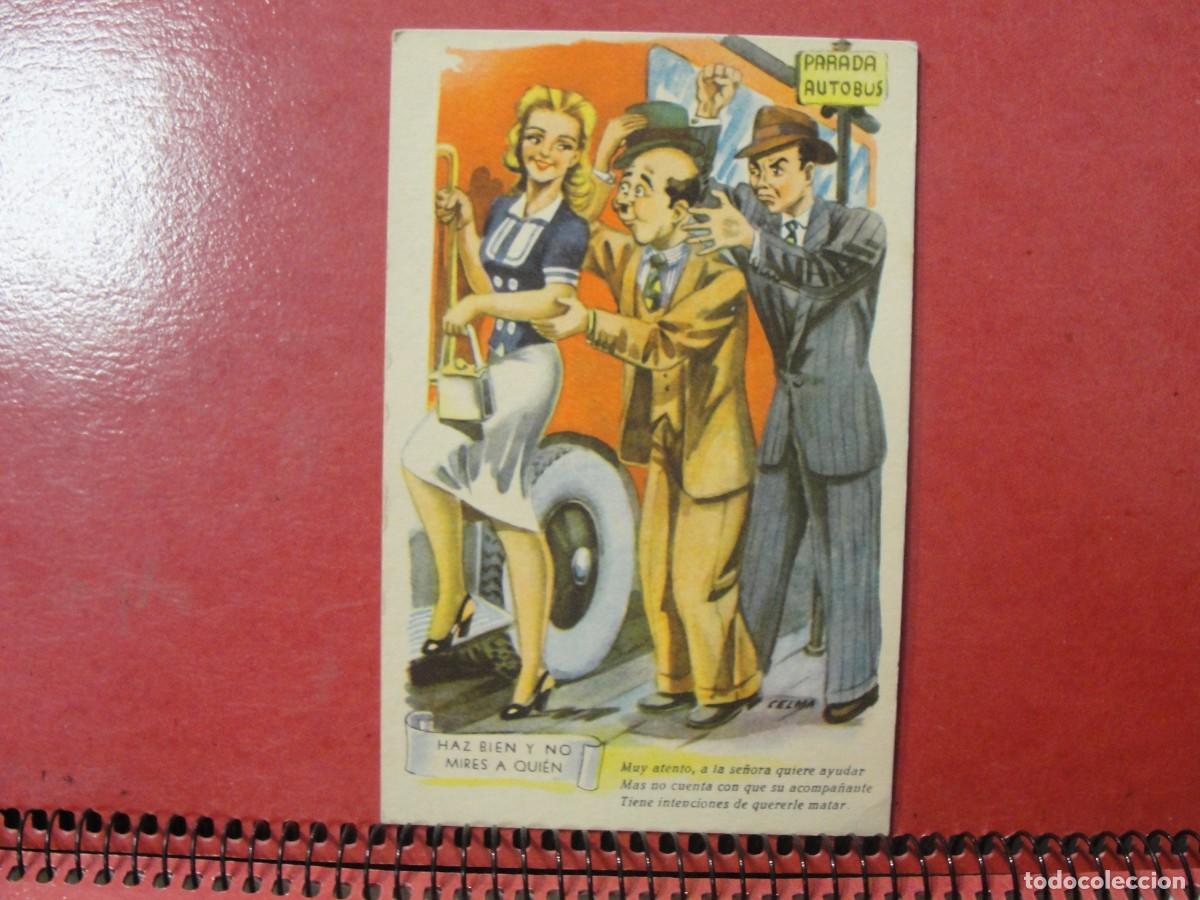 Postales: POSTAL COSTUMBRISTA ESPA&Ntilde;A - HAZ BIEN Y NO MIRES A QUIEN - ESTAMPERIA RAM - &iquest; A&Ntilde;OS 50 ?