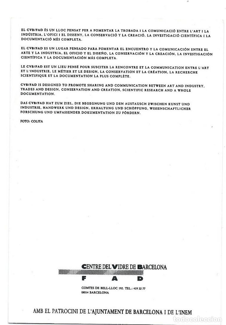 Postales: CENTRE DEL VIDRE DE BARCELONA - Foto 2