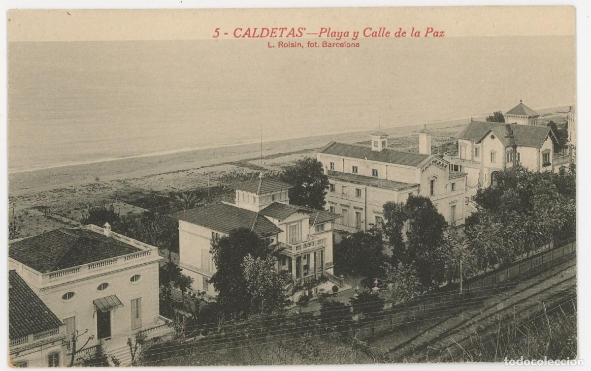 Postales: a10164 caldetes playa y calle de la paz roisin n&ordm;5 sc