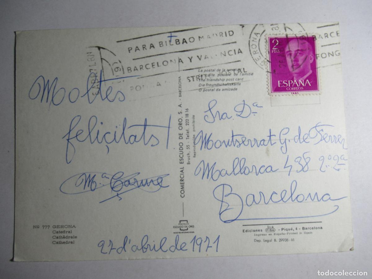 Postales: Gerona - Catedral - Circulada - Foto 2