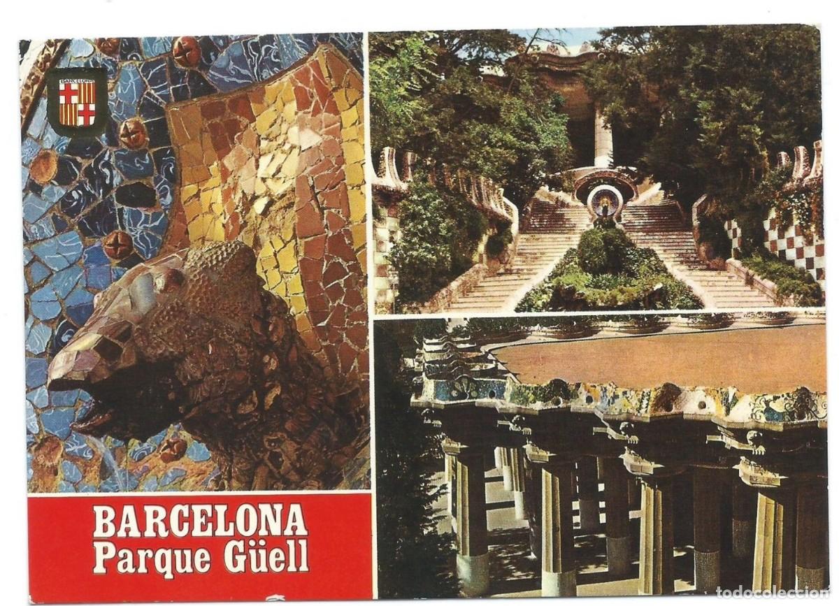 Postales: PARQUE GUELL, DIVERSOS ASPECTOS / DIFFERENT ASPECTS.- BARCELONA - Foto 1