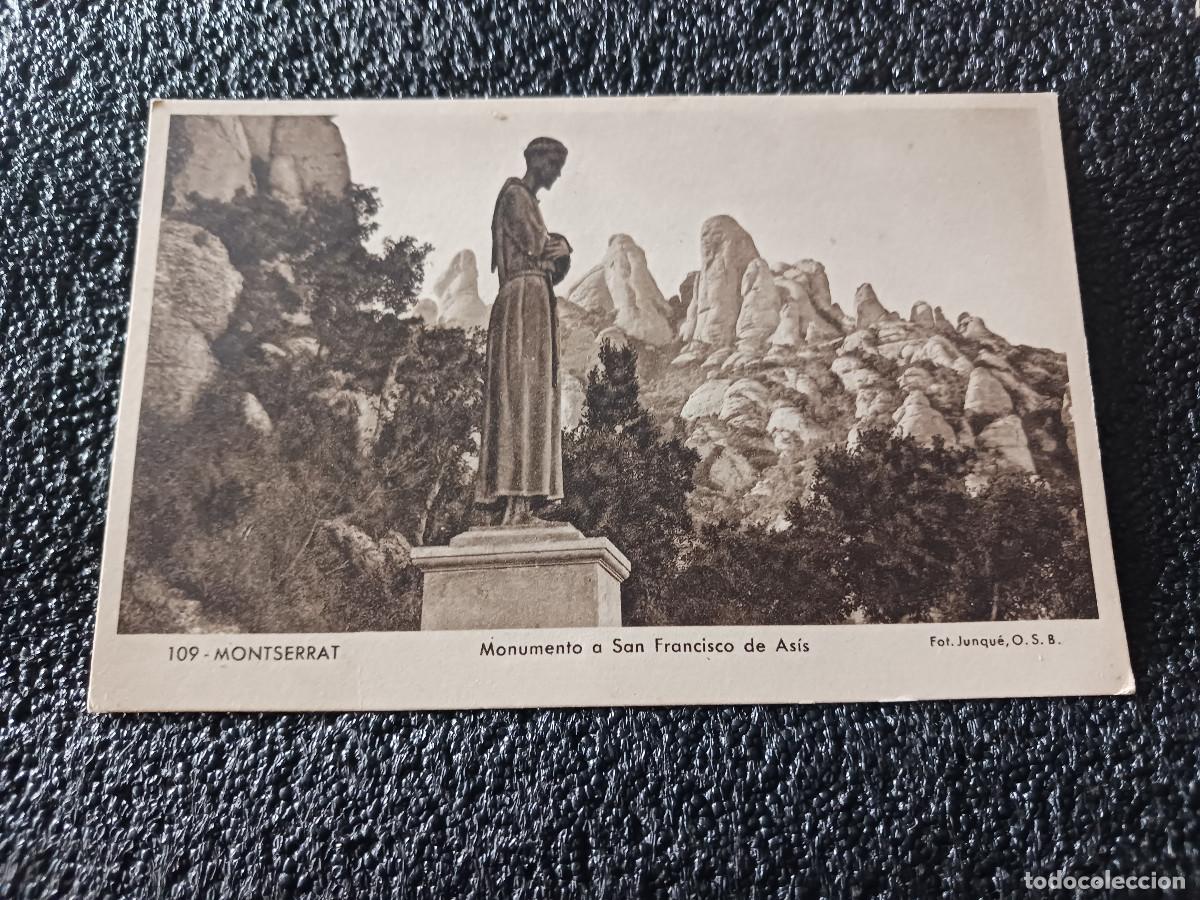 Postales: 109 MONTSERRAT, MONUMENTO A SAN FRANCISCO DE ASIS, fot junque, huecograbados mumbru