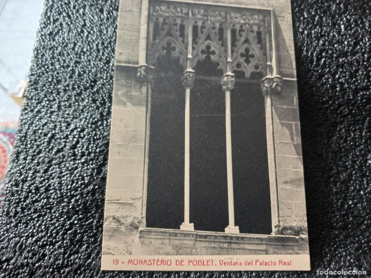 Cartoline: 19 monasterio de poblet -ventana del palacio real, fototipia thomas