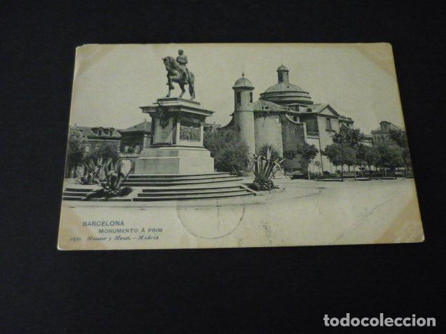 Postales: BARCELONA MONUMENTO A PRIM ED. HAUSER Y MENET - Foto 1