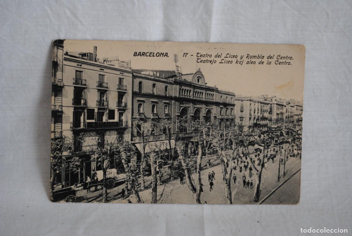 Postales: BARCELONA TEATRO DEL LICEO Y LA RAMBLA DEL CENTRO - Foto 1