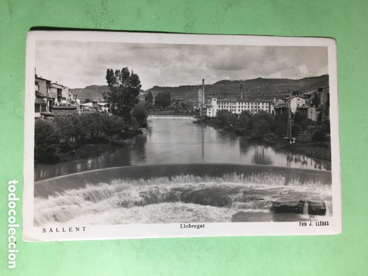Postales: 1951 B/N CIRCULADA SALLENT LLOBREGAT AZUD FOTO J. LLENAS
